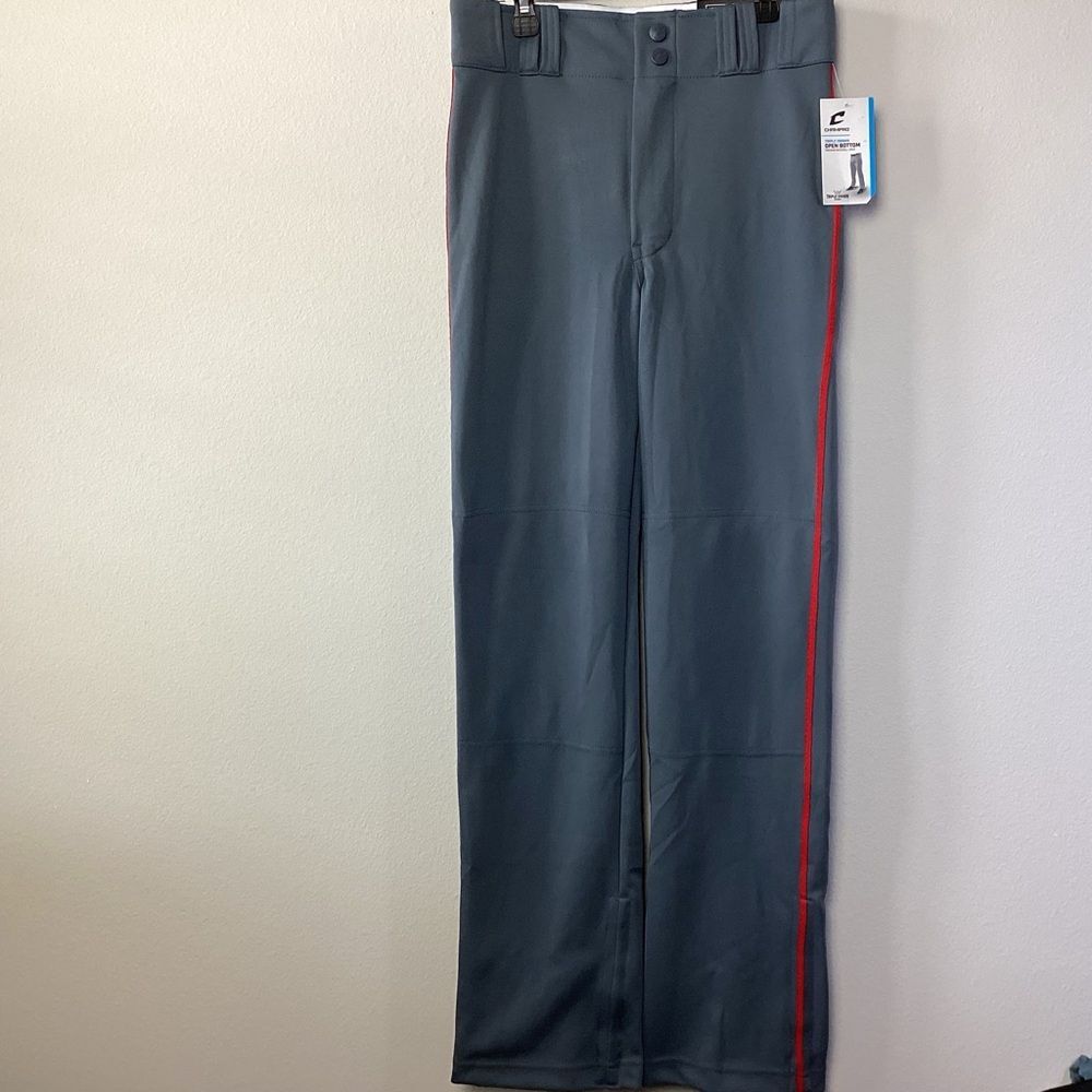 Champro Youth Adjustable Length Gray Baseball Double-Ply Seat/Knees Pants Large